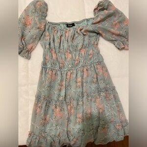 Women’s’ Floral Flower Off the shoulder Flowy Ruffle Mini Dress